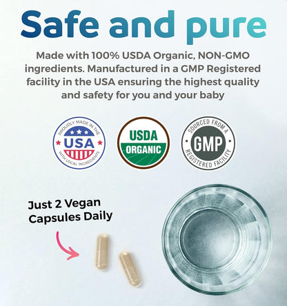 USDA Organic Lactation Supplement - Increase Milk Supply with Herbal Breastfeeding Support - Aid for Mothers - Organic: Fenugreek Seed, Fennel & Milk Thistle - 60 Vegan Capsules (No Pills or Cookies) - PrimeBioHealth - canada supplements