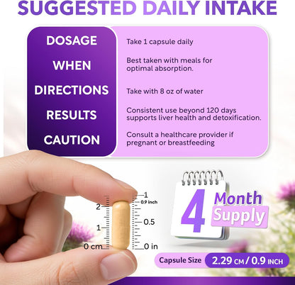 USDA Organic Milk Thistle | 80% Silymarin Flavonoids | 35:1 Extract | 120ct - PrimeBioHealth - canada supplements