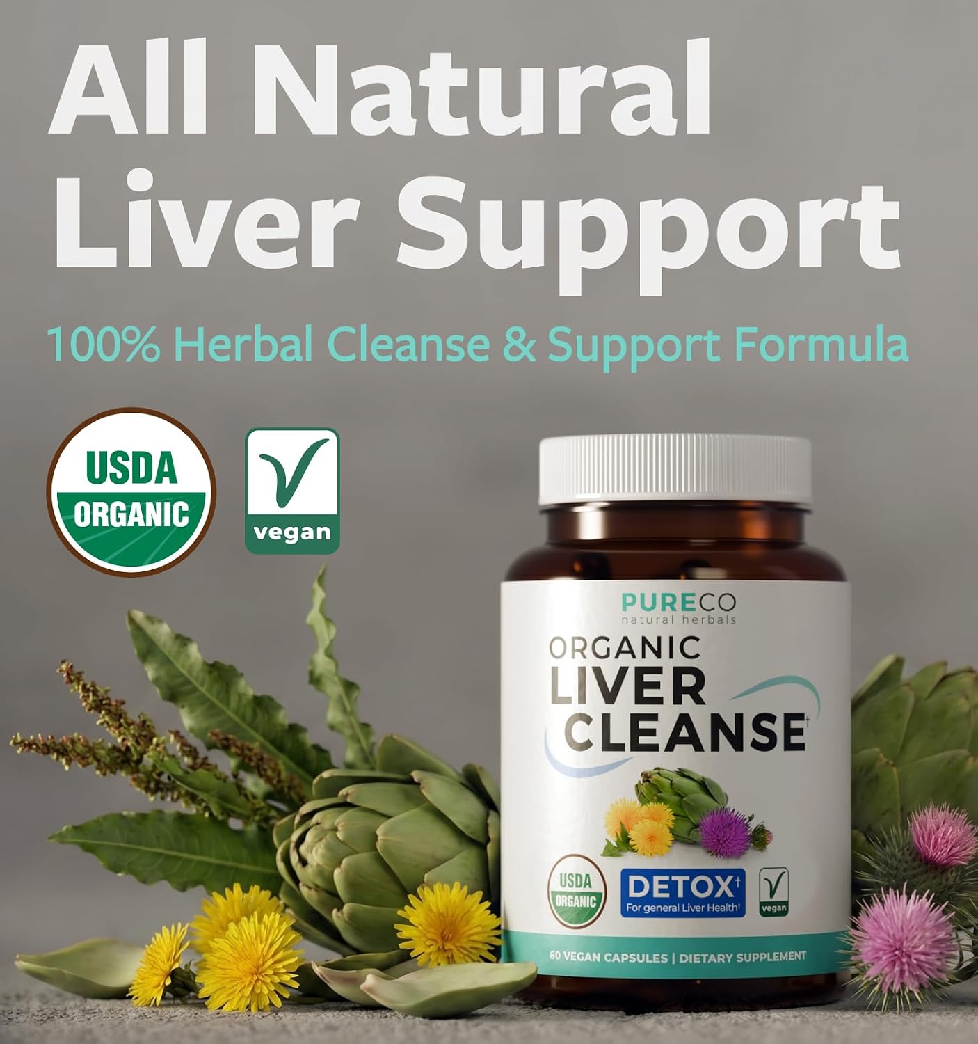 USDA Organic Milk Thistle and Dandelion Root - Silymarin Milk Thistle Liver Detox Cleanse Formula with Artichoke Extract for Comprehensive Liver Support - Vegan Non-GMO & Lab Verified (1 Month Supply) - PrimeBioHealth - canada supplements