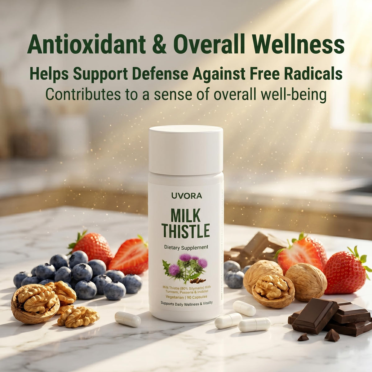 Uvora - Milk Thistle Extract,Uvora Premium Herbal Supplement with Milk Thistle Extract & Antioxidants – Supports Natural ification - PrimeBioHealth - canada supplements