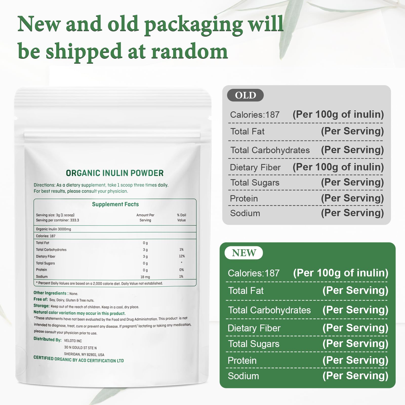 VELOTO Organic Inulin Powder – Prebiotic Fiber Supplement for Smoothies & Drinks, 2.2 lb, Flavorless, Water Soluble, Vegan & Non-GMO - PrimeBioHealth - canada supplements
