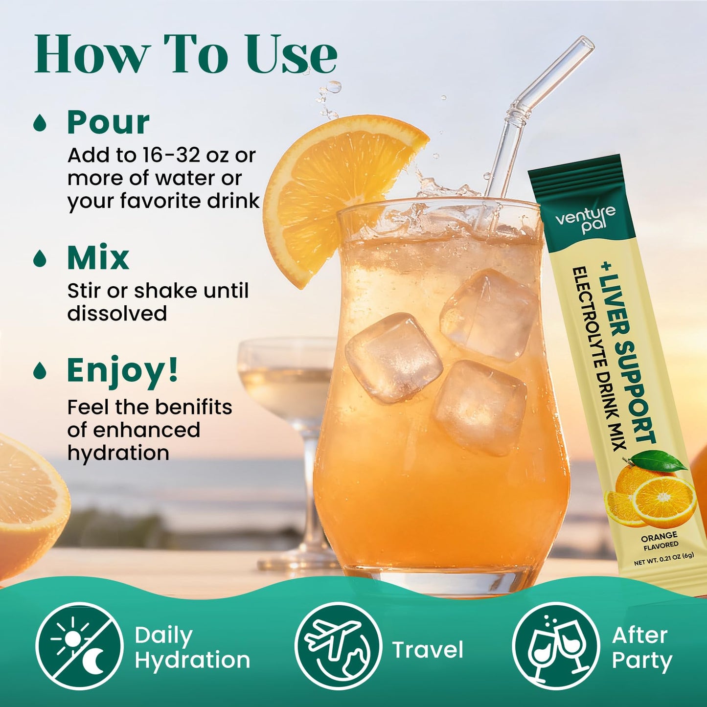 Venture Pal Hydration Packets + Liver Support- Liquid Daily IV Electrolyte Powder Packets with 7 Electrolytes & 5 Vitamins, Milk Thistle + L-Theanine | Sugar-Free - PrimeBioHealth - canada supplements