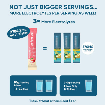 Venture Pal Sugar Free Electrolyte Powder Packets - Liquid Daily IV Hydration Packets | Electrolytes Drink Mix with 5 Vitamins & 7 Electrolytes | Keto Friendly - PrimeBioHealth - canada supplements