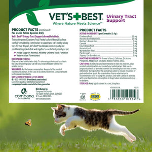 Vet's Best Cat Urinary Supplement, Urinary Tract Support Chewable for Cats, Supports A Healthy Urinary Tract in Cats, 60 Chewable Tablets