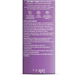 Vitabiotics Wellteen Her Plus Omega-3 - Advanced Nutritional Support for Teenagers and Young Women Ages 13-19