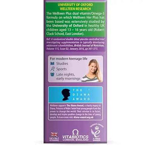 Vitabiotics Wellteen Her Plus Omega-3 - Advanced Nutritional Support for Teenagers and Young Women Ages 13-19