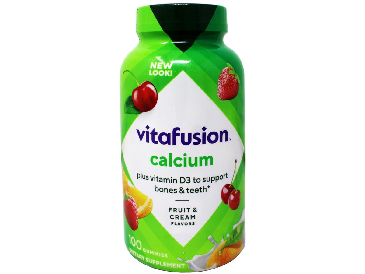 VitaFusion Calcium 500 mg Dietary Supplement Gummies Natural Fruit and Cream Flavors - 100 ct, Pack of 2 - PrimeBioHealth - canada supplements