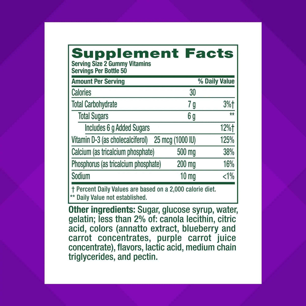 vitafusion Chewable Calcium Gummy Vitamins for Bone and Teeth Support, Calcium Gummies, Fruit and Cream Flavor, 100 Count, 50 Day Supply
