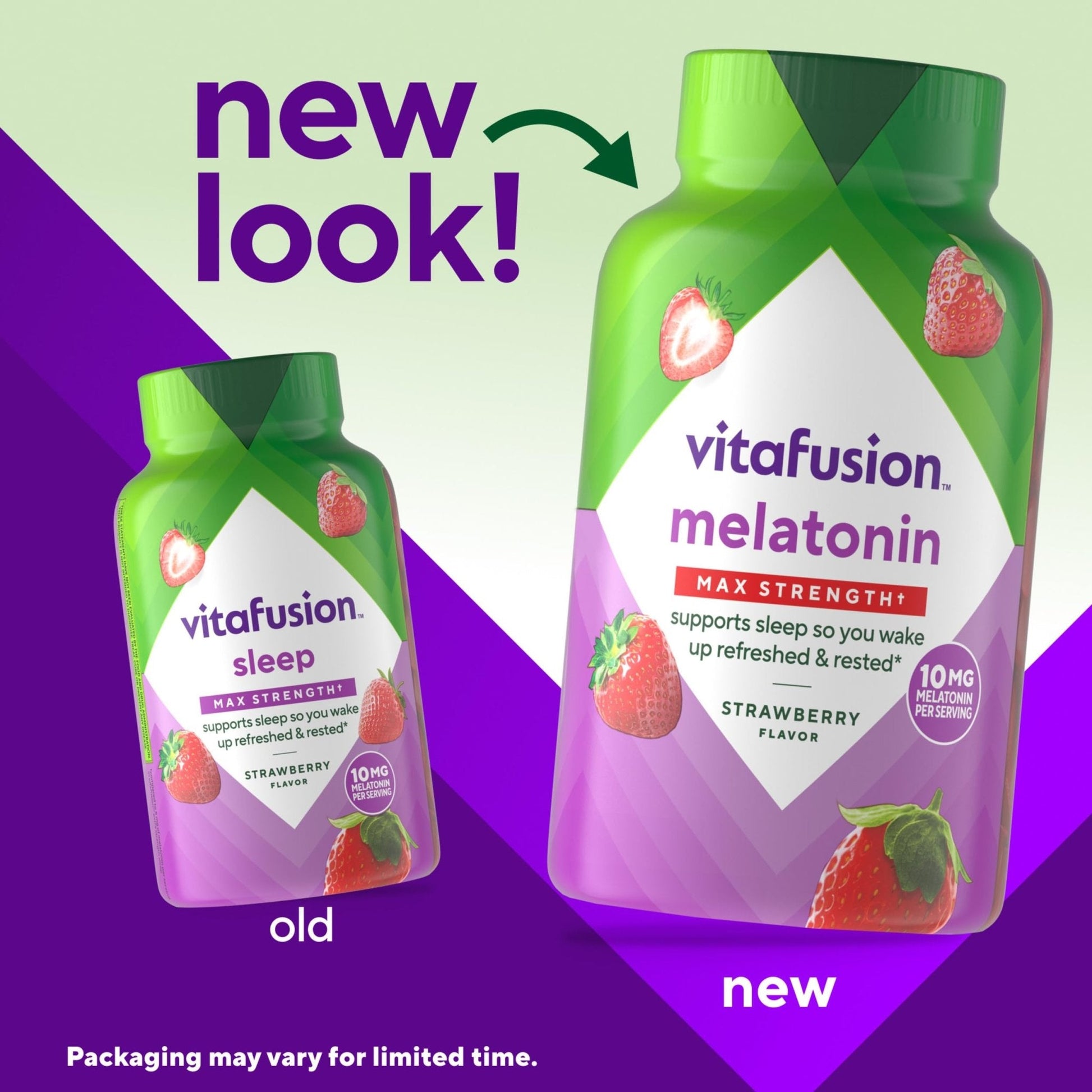 vitafusion Max Strength 10 mg Melatonin Gummies, Strawberry Flavored, Adult Melatonin Gummy Vitamin Supplement, 100 Count, 50 Day Supply - PrimeBioHealth - canada supplements