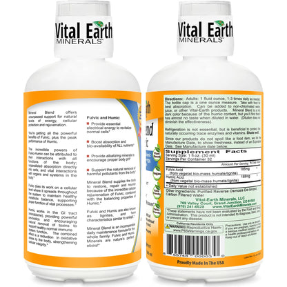 Vital Earth Minerals Fulvic Humic Mineral Blend Liquid – Fulvic Acid Supplement with 70+ Trace Minerals, Electrolytes for Recovery - PrimeBioHealth - canada supplements