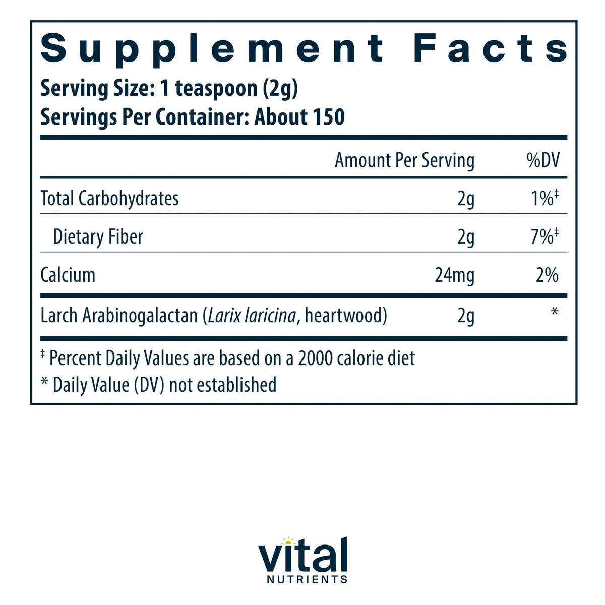 Vital Nutrients Arabinogalactan Powder - Vegan Prebiotic Fiber Supplement for GI Health, Liver, and Immune Support - PrimeBioHealth - canada supplements