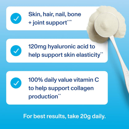 Vital Proteins Collagen Peptides Powder Advanced with Hyaluronic Acid & Vitamin C, 20oz Collagen Protein, Unflavored, 27 Servings - PrimeBioHealth - canada supplements
