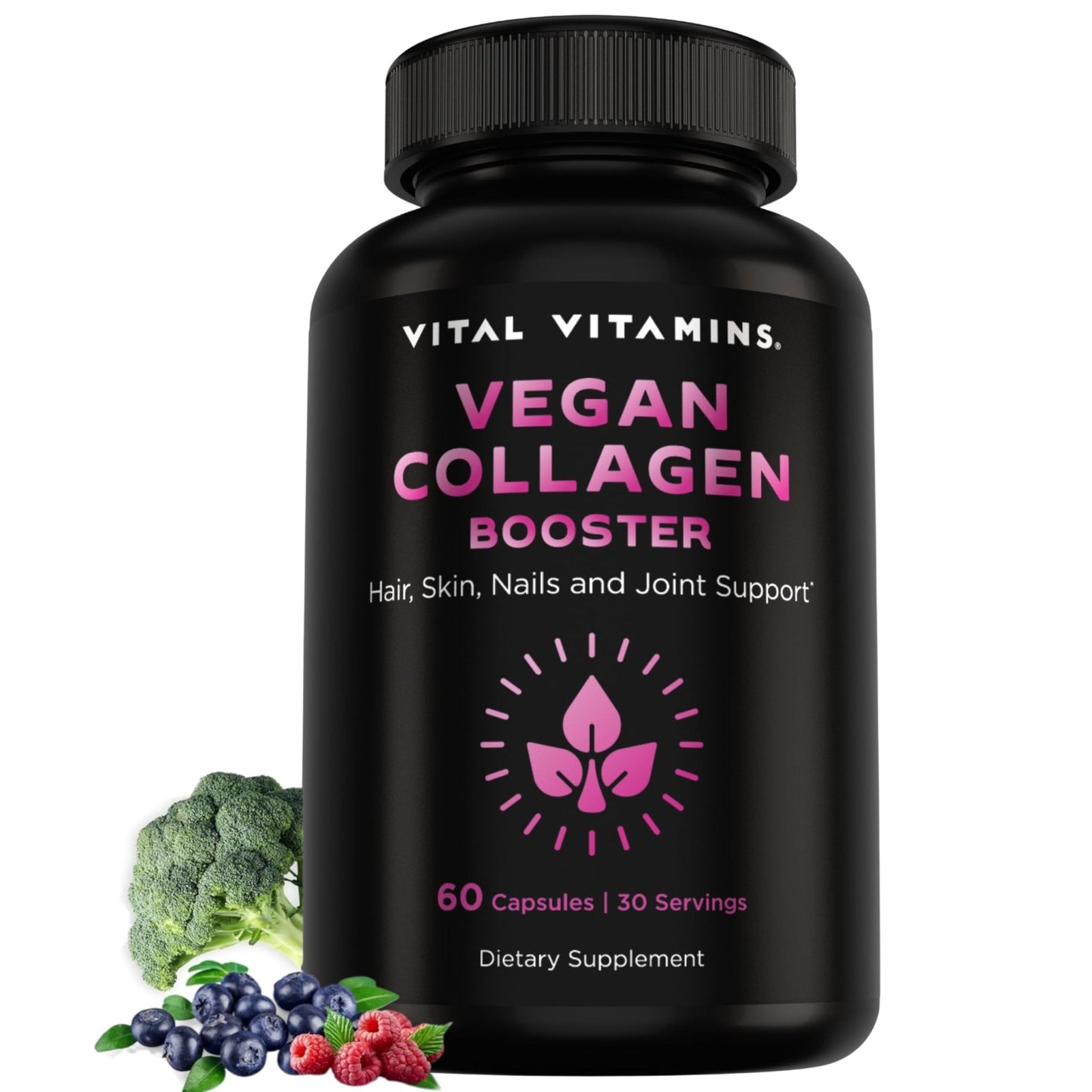 Vital Vitamins Vegan Collagen Booster - with Silica and Hyaluronic Acid - Plant-Based Collagen Supplements - PrimeBioHealth - canada supplements