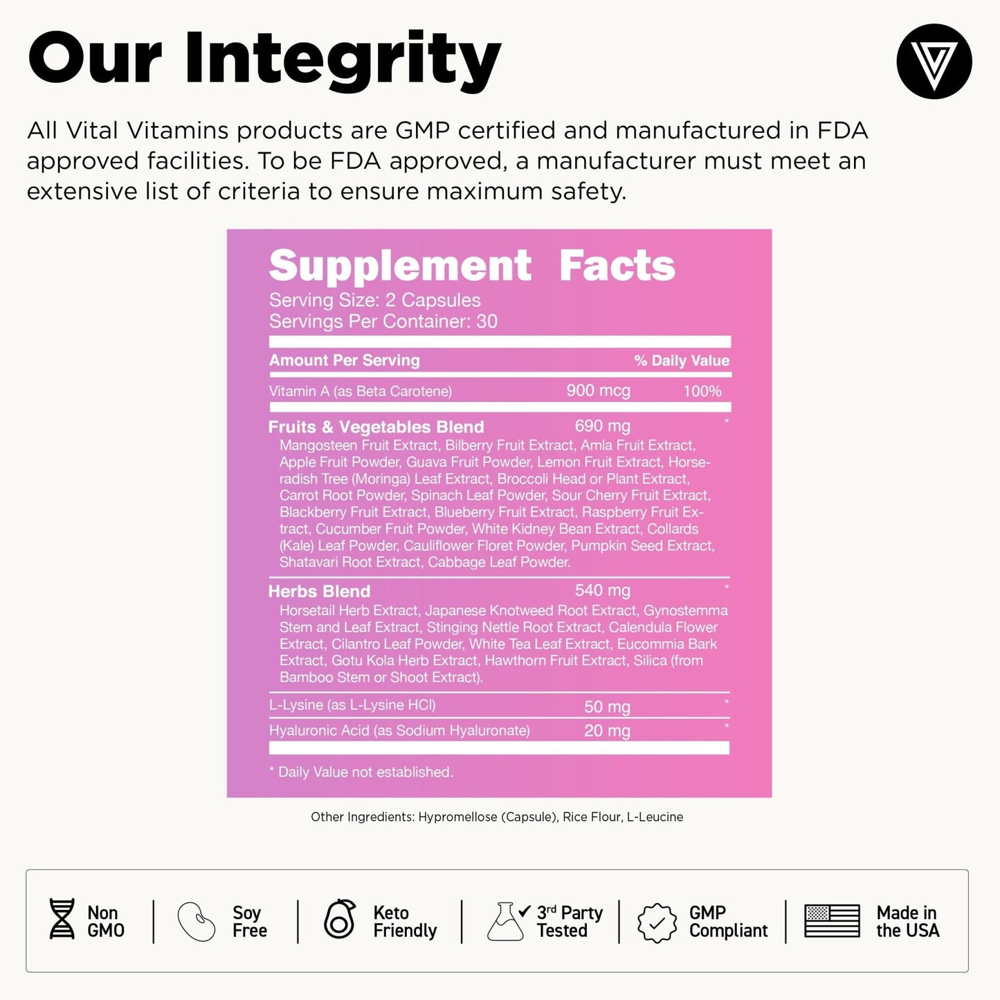Vital Vitamins Vegan Collagen Booster - with Silica and Hyaluronic Acid - Plant-Based Collagen Supplements - PrimeBioHealth - canada supplements