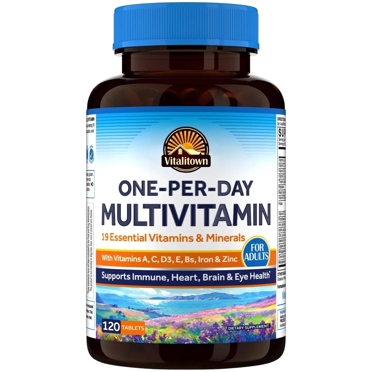 Vitalitown Multivitamin for Women & Men, with Iron, Zinc, Vitamin D3, A, C, B, E, 19 Key Nutrients, One Per Day - PrimeBioHealth - canada supplements