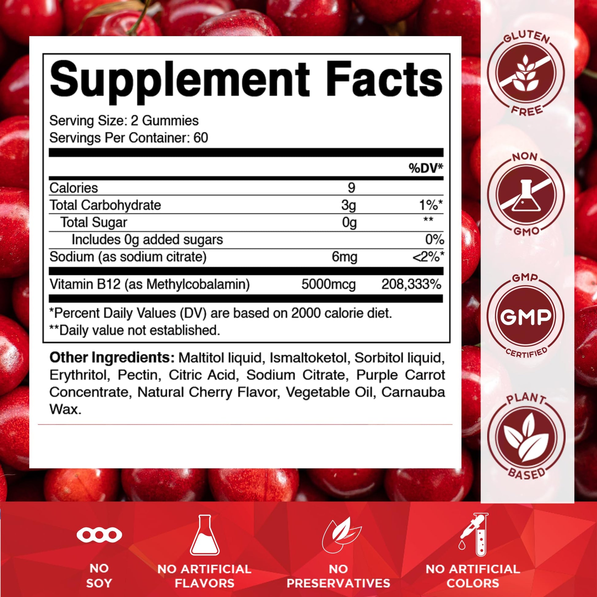 Vitamatic Extra Strength Vitamin B12 5000 mcg (Methyl B12) Gummies - 120 Count - Energy Metabolism Support and Nervous - PrimeBioHealth - canada supplements