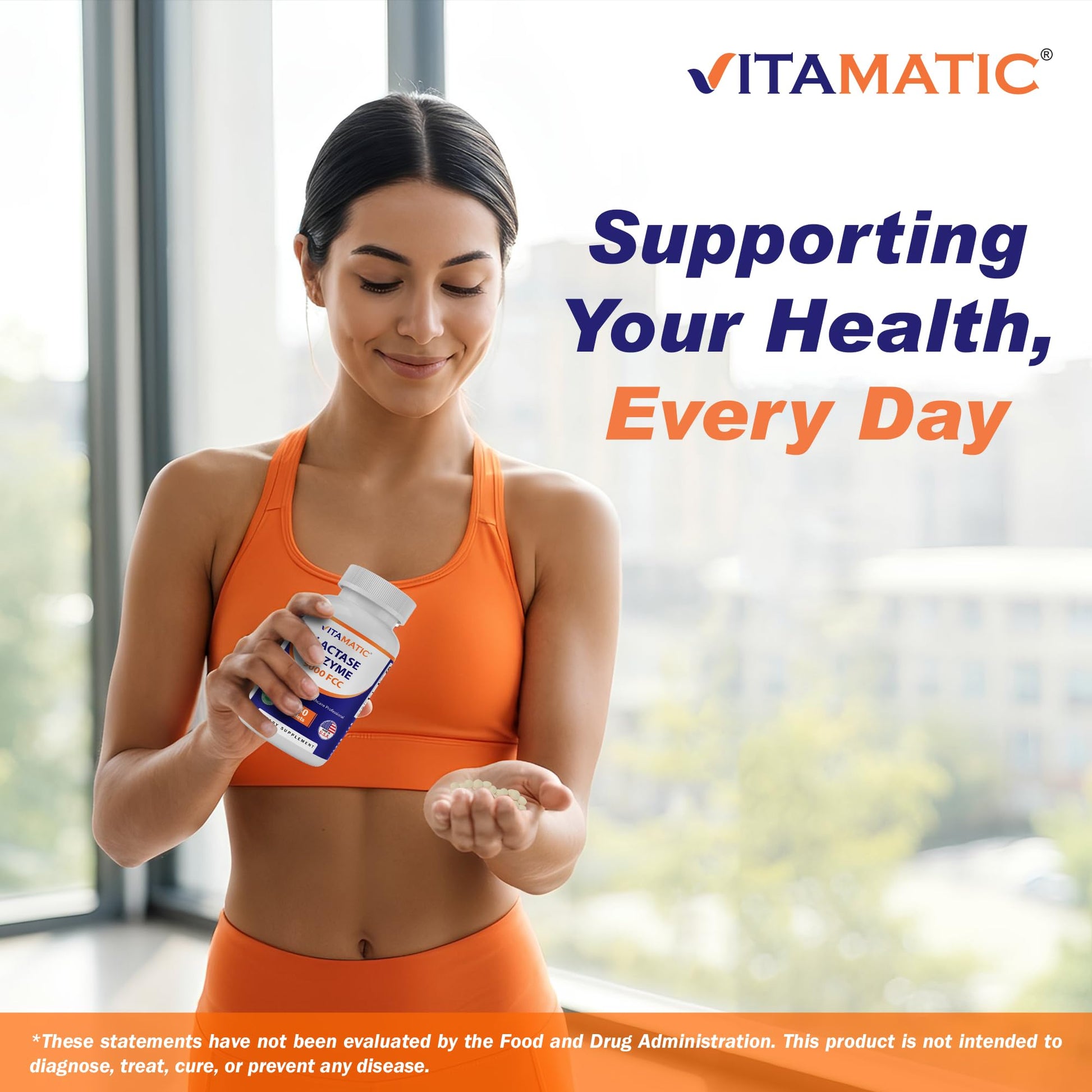 Vitamatic Lactase Enzyme 9000 FCC 240 Tablets - Lactose Intolerance Relief Caplets - PrimeBioHealth - canada supplements