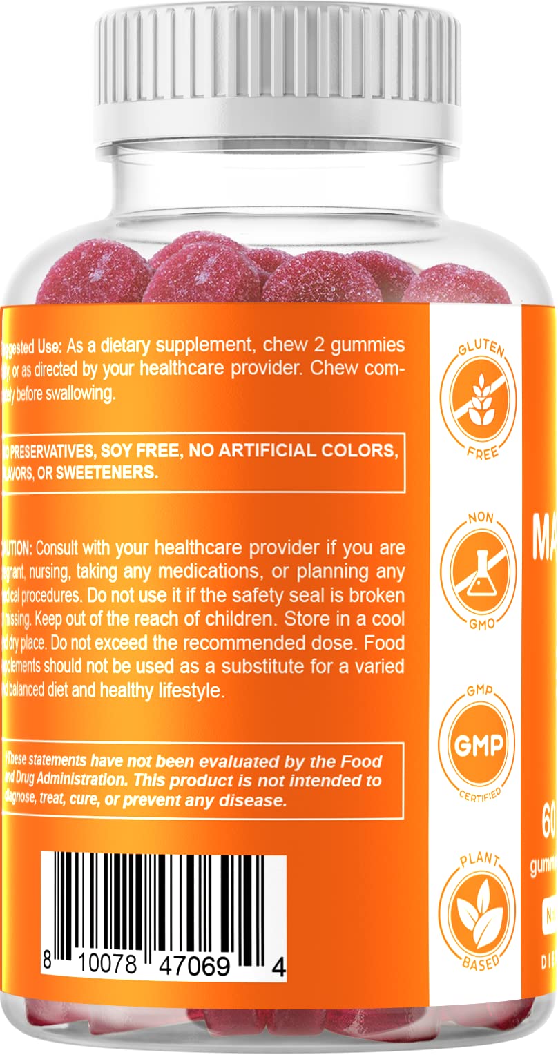Vitamatic Magnesium Gummies 600mg per Serving – 60 Vegan Gummies – Relaxation, Muscle, Bone & Energy Support – 3 Pack - PrimeBioHealth - canada supplements