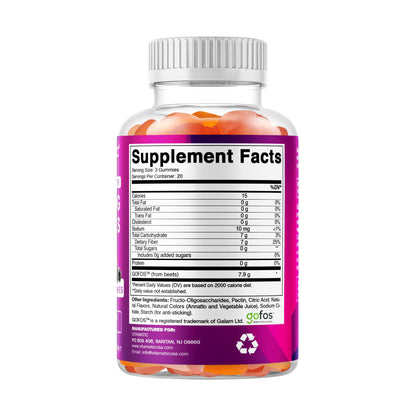 Vitamatic Prebiotic Fiber Gummies for Adults – 2 Pack (Total 120 Gummies) 7g Fiber per Serving | Extra Strength | Zero Sugar Added | Pectin-Based - PrimeBioHealth - canada supplements