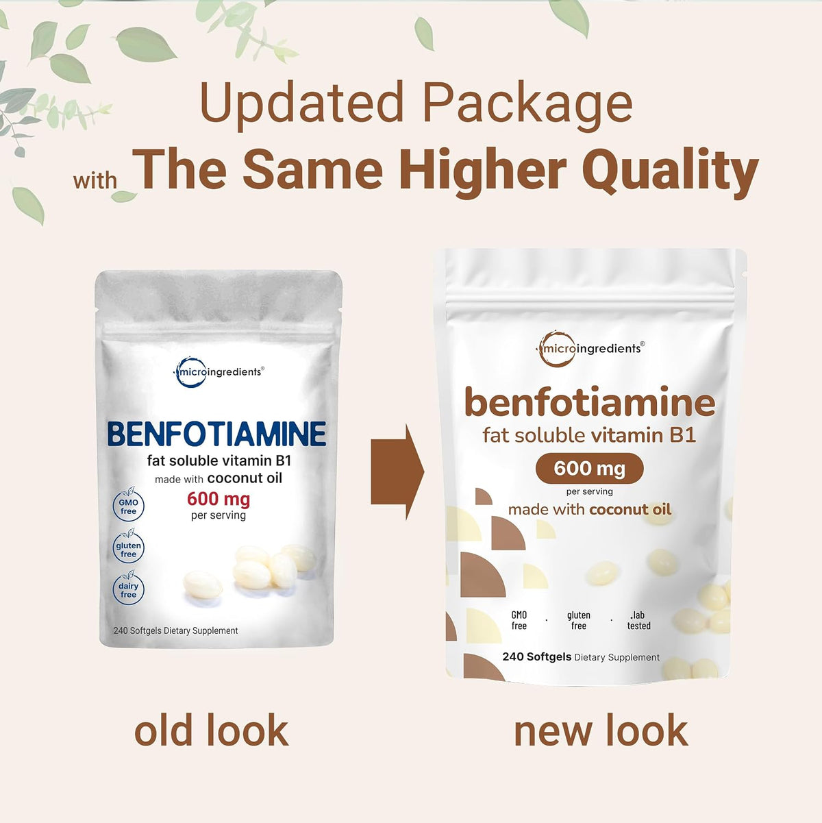 Vitamin B1 Benfotiamine 600mg Per Serving, 240 Coconut Oil Softgels | Bioavailable B Vitamins Supplement, Converted to Active Thiamine | Non-GMO, Soy Free - PrimeBioHealth - canada supplements