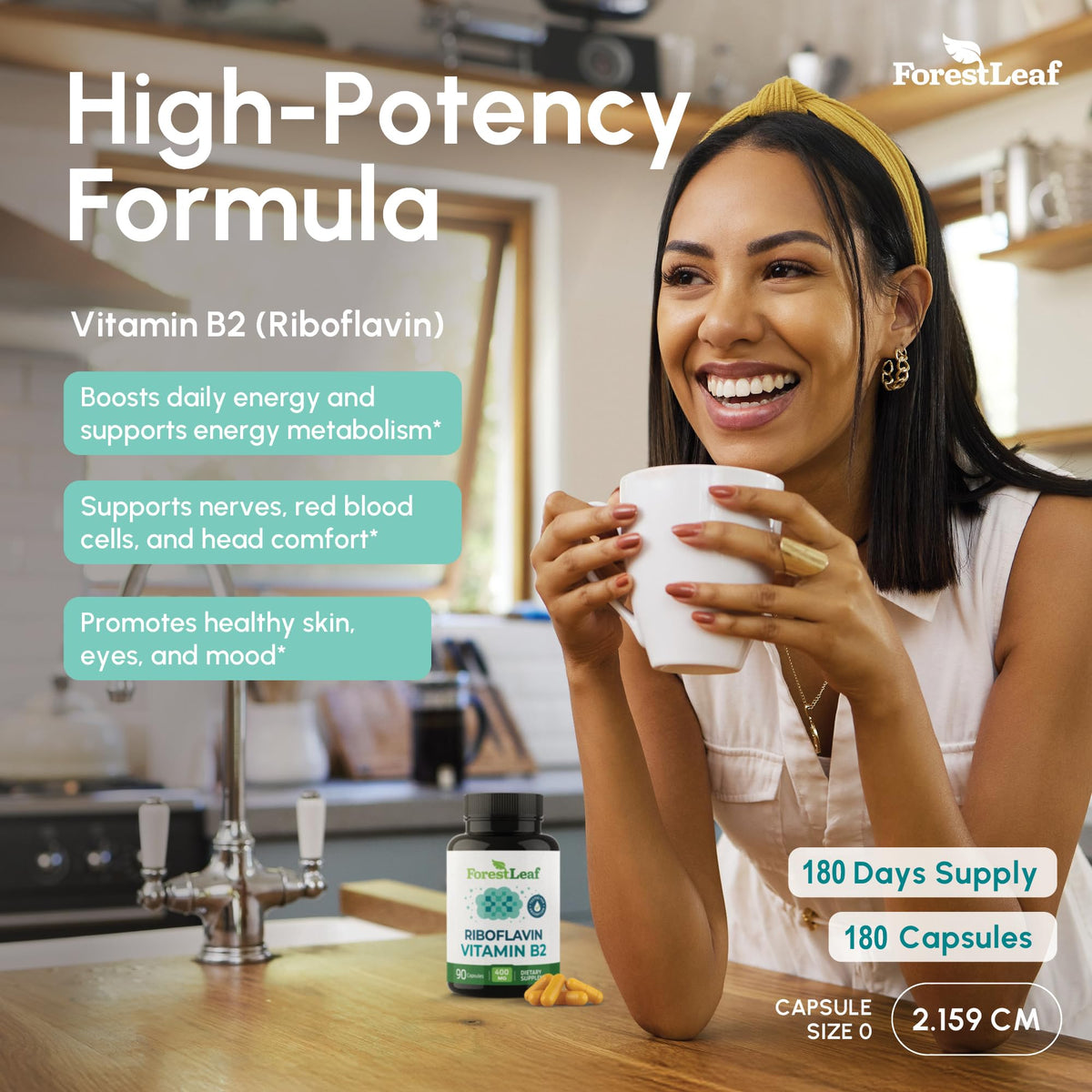 Vitamin B2 Riboflavin 400mg - Energy, Skin & Cellular Health Supplement - Nervous System Support - Vitamin B 2 Vit B - Non-GMO & Gluten Free - B2 Vitamin 400mg - PrimeBioHealth - canada supplements