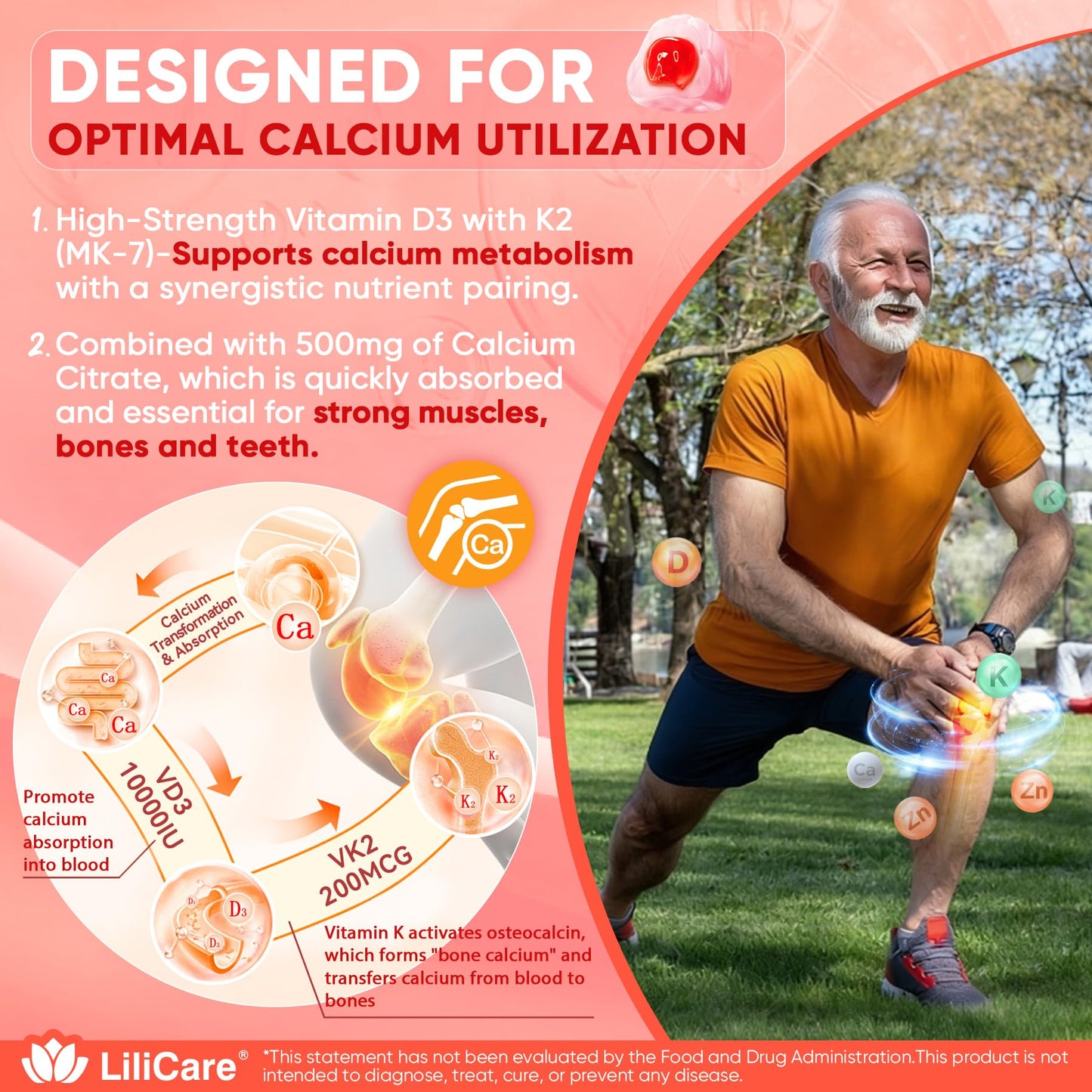 Vitamin D3 K2 Gummies 5000IU / 10,000 IU with 500mg Calcium + K2(MK-7) 200mcg, Magnesium, Vitamin C & Zinc, Extra Strength - Ultimate Absorbency for Bones - PrimeBioHealth - canada supplements