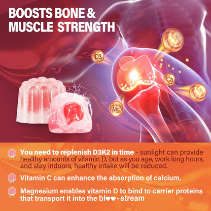 Vitamin D3 K2 Gummies 5000IU / 10,000 IU with 500mg Calcium + K2(MK-7) 200mcg, Magnesium, Vitamin C & Zinc, Extra Strength - Ultimate Absorbency for Bones - PrimeBioHealth - canada supplements