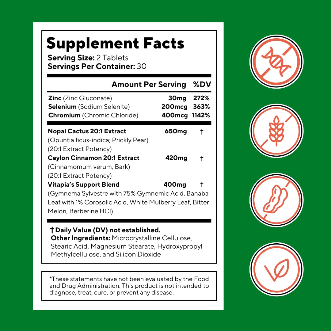 Vitapia Nopal Cactus Extract for Antioxidant, Skin, Metabolism, Wellness, Heart Health Support - 120 Veggie Capsules - Non GMO, Gluten Free Supplement - PrimeBioHealth - canada supplements