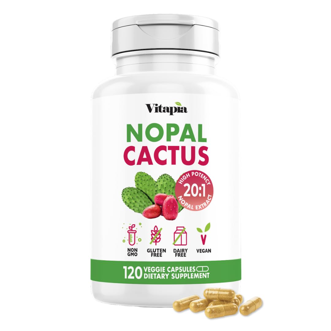 Vitapia Nopal Cactus Extract for Antioxidant, Skin, Metabolism, Wellness, Heart Health Support - 120 Veggie Capsules - Non GMO, Gluten Free Supplement - PrimeBioHealth - canada supplements