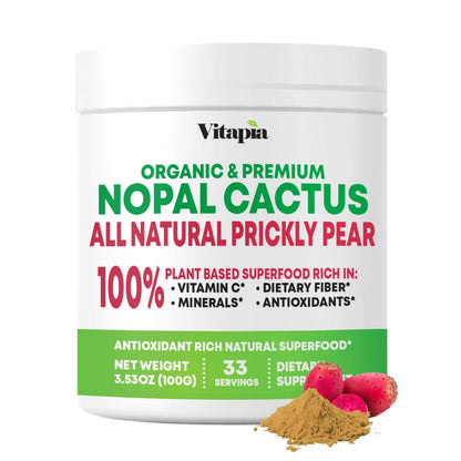 Vitapia Nopal Cactus Extract for Antioxidant, Skin, Metabolism, Wellness, Heart Health Support - 120 Veggie Capsules - Non GMO, Gluten Free Supplement - PrimeBioHealth - canada supplements