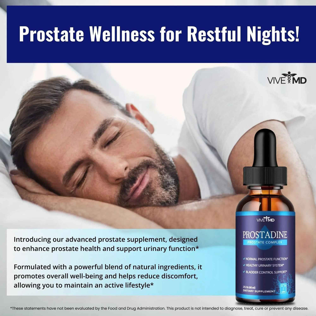 VIVE MD Prostadine Drops for Prostate Health, Bladder Urinating Issues - Prostadine Official Drop Formula - Extra Strength with Pomegranate, Prostadine Reviews (Package of 5)