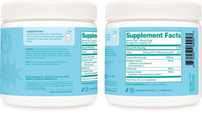 Wellah Creatine for Women - Creatine Monohydrate with Dandelion & Cranberry Extract (50 Servings, Strawberry Lemonade) | Creatine Monohydrate with Dandelion & Cranberry Extract - PrimeBioHealth - canada supplements
