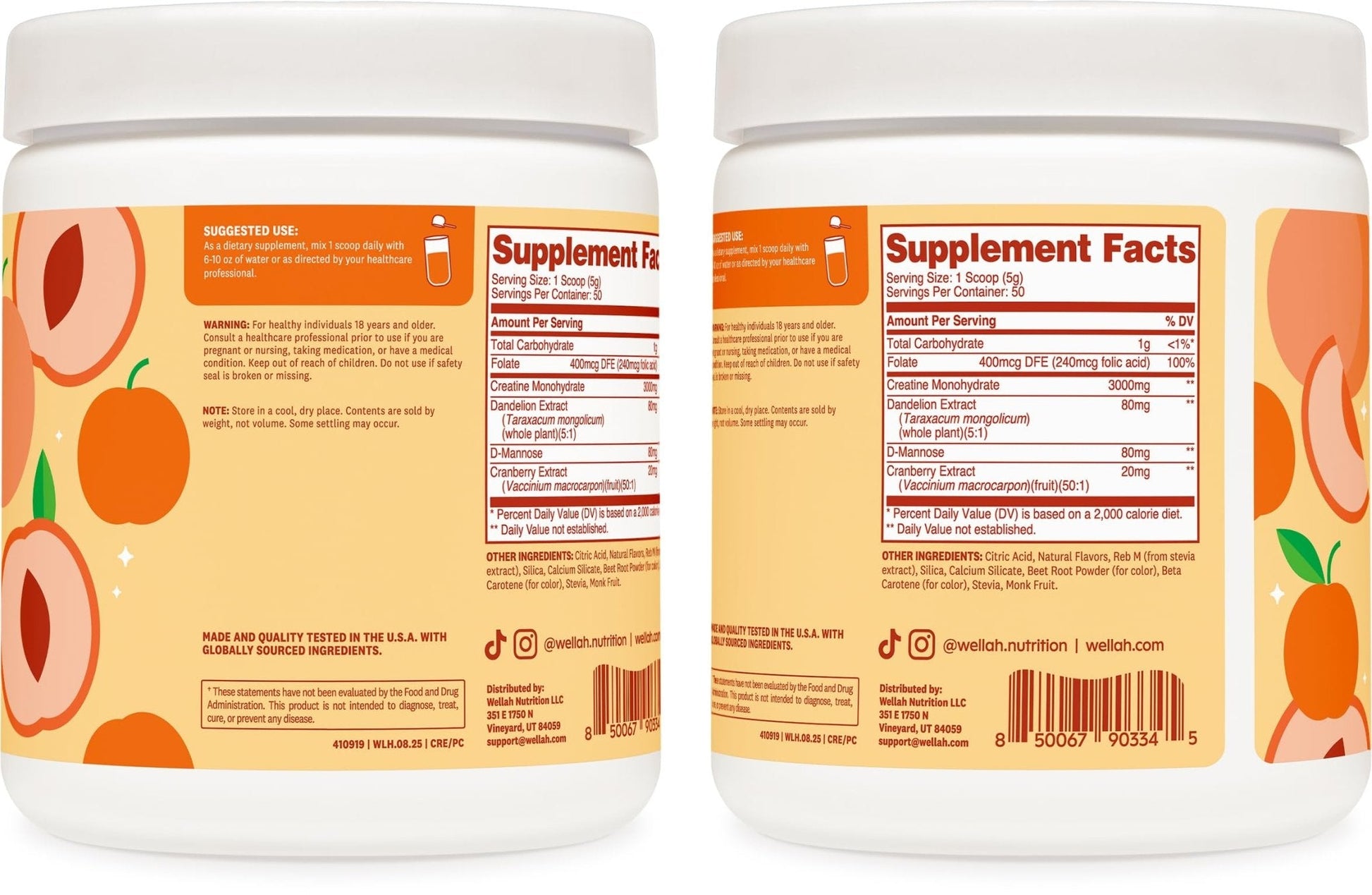 Wellah Creatine for Women - Creatine Monohydrate with Dandelion & Cranberry Extract (50 Servings, Strawberry Lemonade) | Creatine Monohydrate with Dandelion & Cranberry Extract - PrimeBioHealth - canada supplements