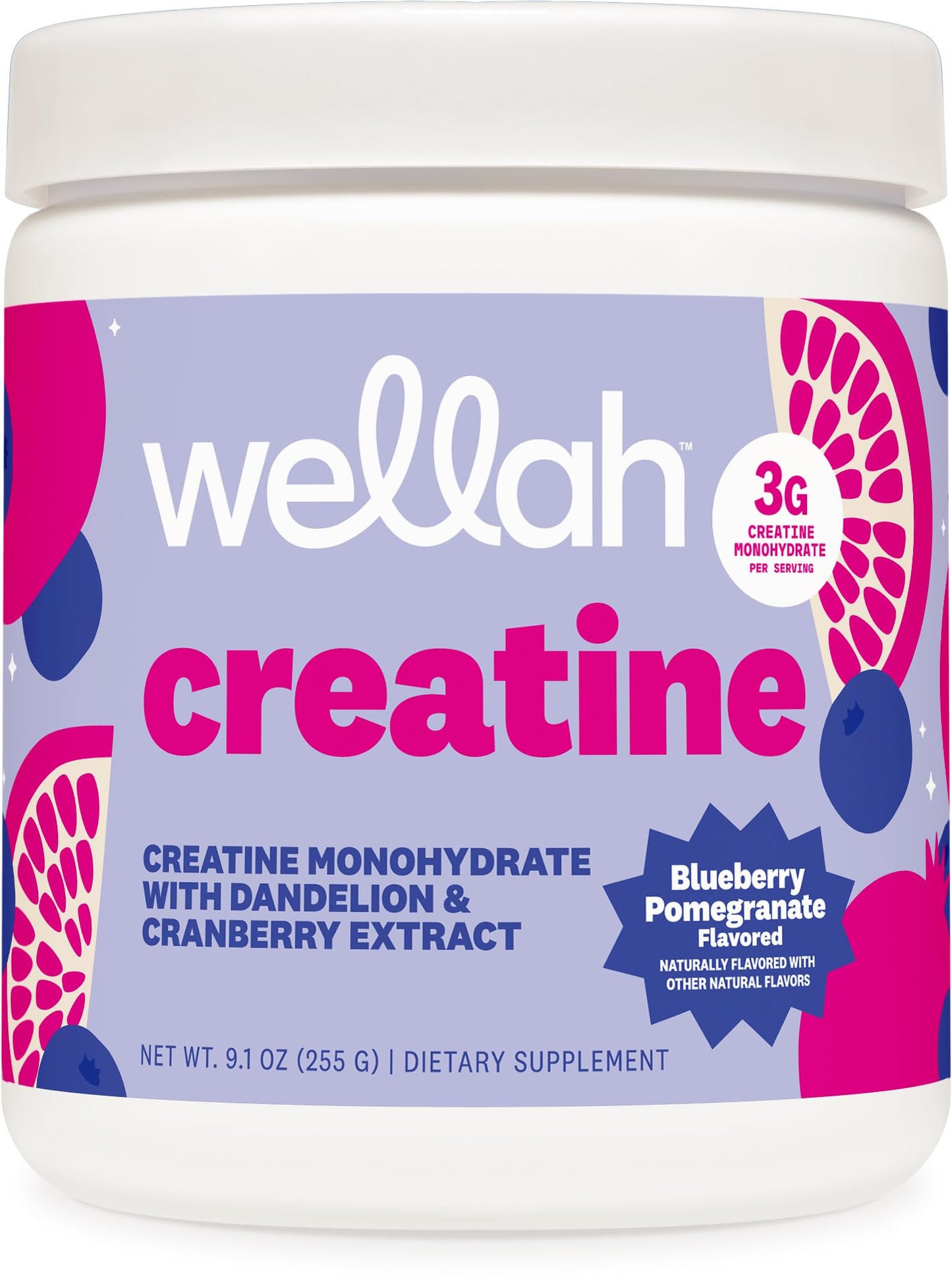 Wellah Creatine for Women - Creatine Monohydrate with Dandelion & Cranberry Extract (50 Servings, Strawberry Lemonade) | Creatine Monohydrate with Dandelion & Cranberry Extract - PrimeBioHealth - canada supplements