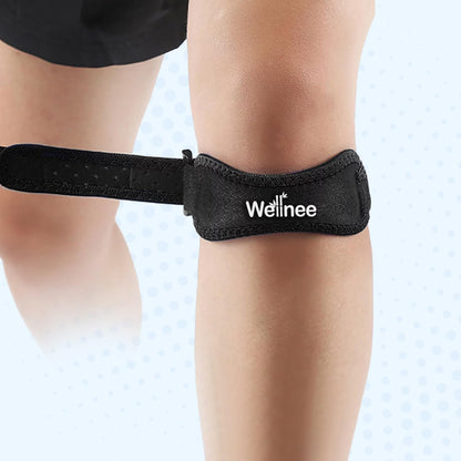 Wellnee Patella Knee Strap – Adjustable Knee Brace for Support, Running, Basketball, Volleyball, Tennis, Hiking, and more – One Size Fits Most - Wellknee Knee support for Women & Men (1 Pack) - PrimeBioHealth - canada supplements