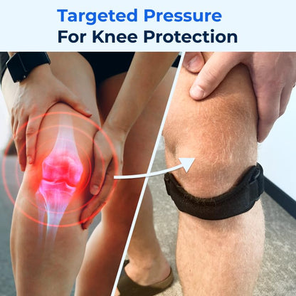 Wellnee Patella Knee Strap – Adjustable Knee Brace for Support, Running, Basketball, Volleyball, Tennis, Hiking, and more – One Size Fits Most - Wellknee Knee support for Women & Men (1 Pack) - PrimeBioHealth - canada supplements