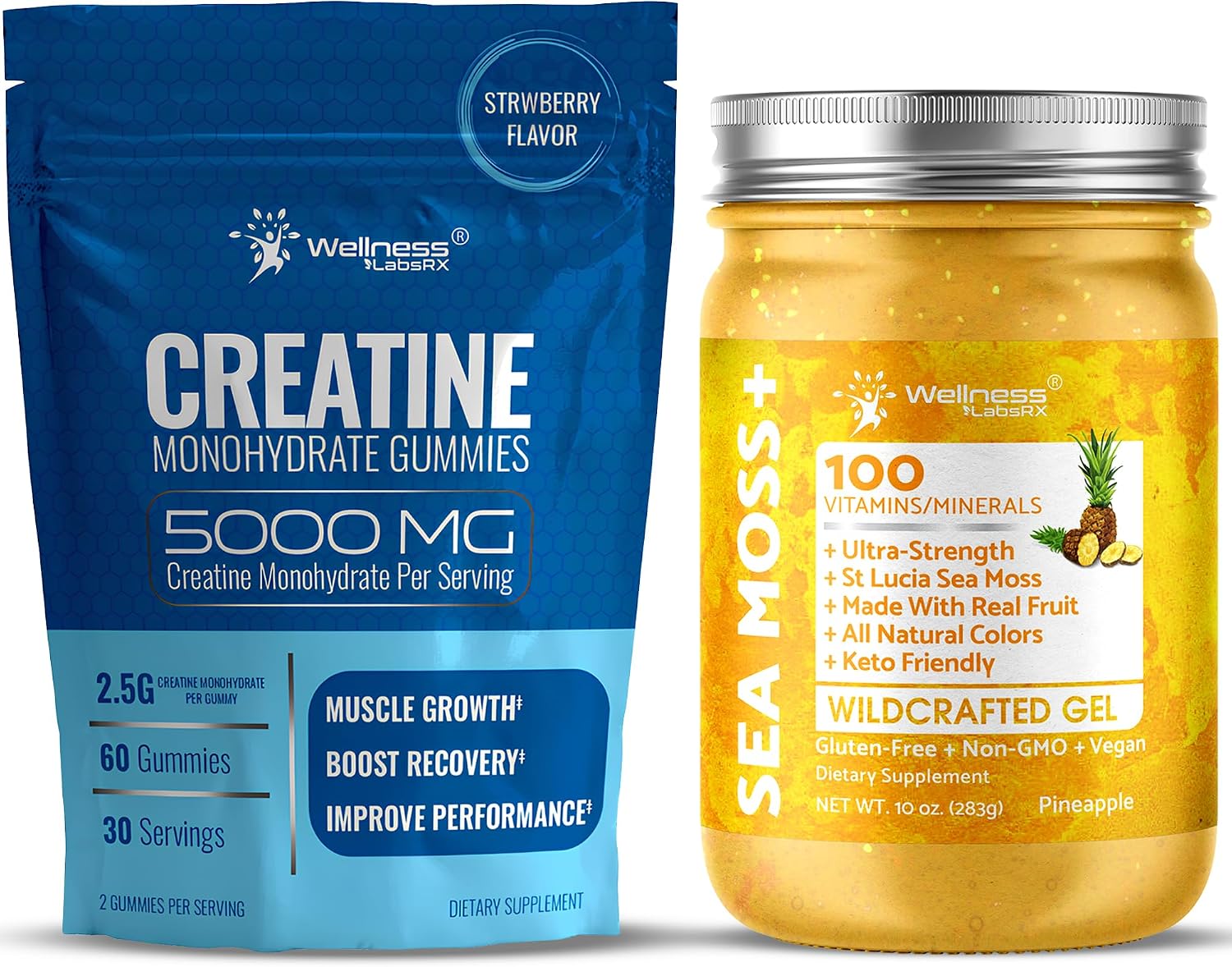 WELLNESS LABSRX Irish Sea Moss Gel Pineapple Flavor - Creatine Gummies - PrimeBioHealth - canada supplements