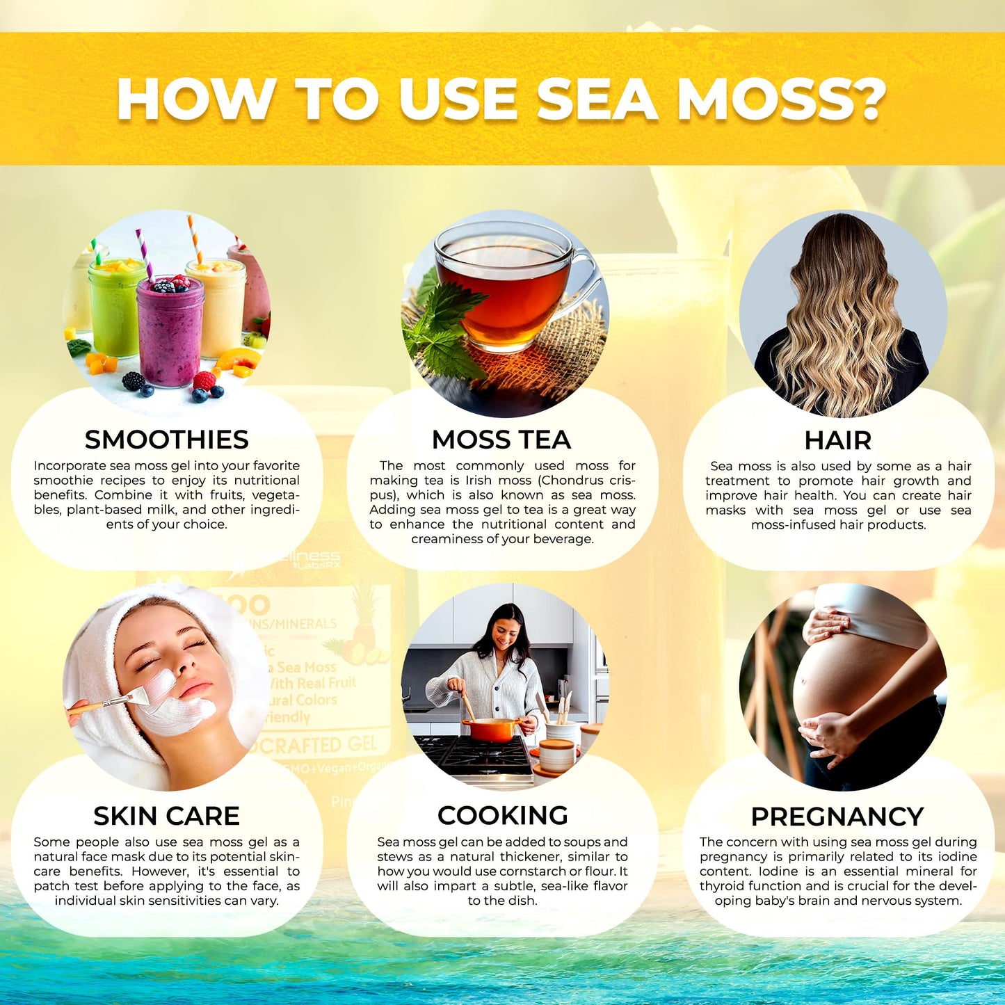 WELLNESS LABSRX Irish Sea Moss Gel Raw - Wildcrafted Superfood Seamoss Gel - Pineapple Mango Flavor, Vitamin and Mineral-Rich from Pristine Caribbean Waters - 10 oz. - PrimeBioHealth - canada supplements