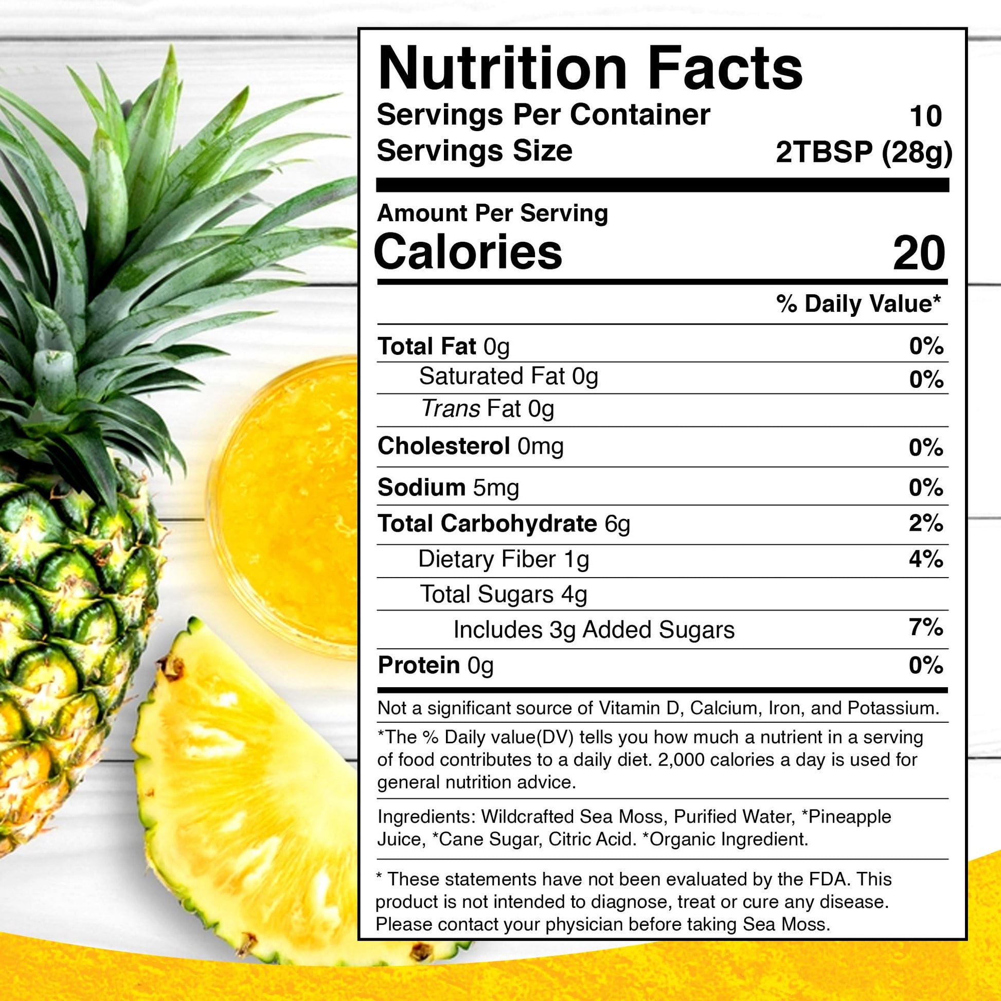 WELLNESS LABSRX Irish Sea Moss Gel Raw - Wildcrafted Superfood Seamoss Gel - Pineapple Mango Flavor, Vitamin and Mineral-Rich from Pristine Caribbean Waters - 10 oz. - PrimeBioHealth - canada supplements