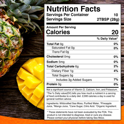 WELLNESS LABSRX Irish Sea Moss Gel Raw - Wildcrafted Superfood Seamoss Gel - Pineapple Mango Flavor, Vitamin and Mineral-Rich from Pristine Caribbean Waters - 10 oz. - PrimeBioHealth - canada supplements