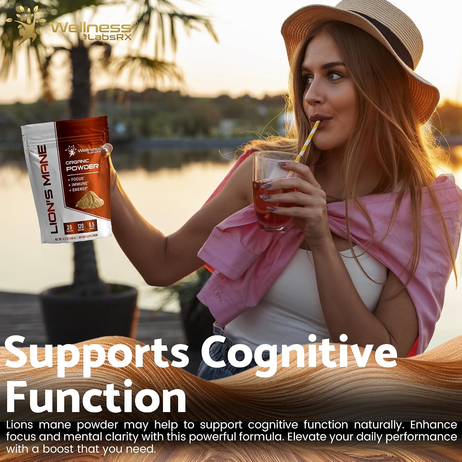 WELLNESS LABSRX Lions Mane Powder, Mushroom Supplement - 2000mg - Lions Mane Supplement - Lion's Mane Mushroom Powder Brain Supplements for Memory and Focus, Immune Support and Health - 120 Servings - PrimeBioHealth - canada supplements
