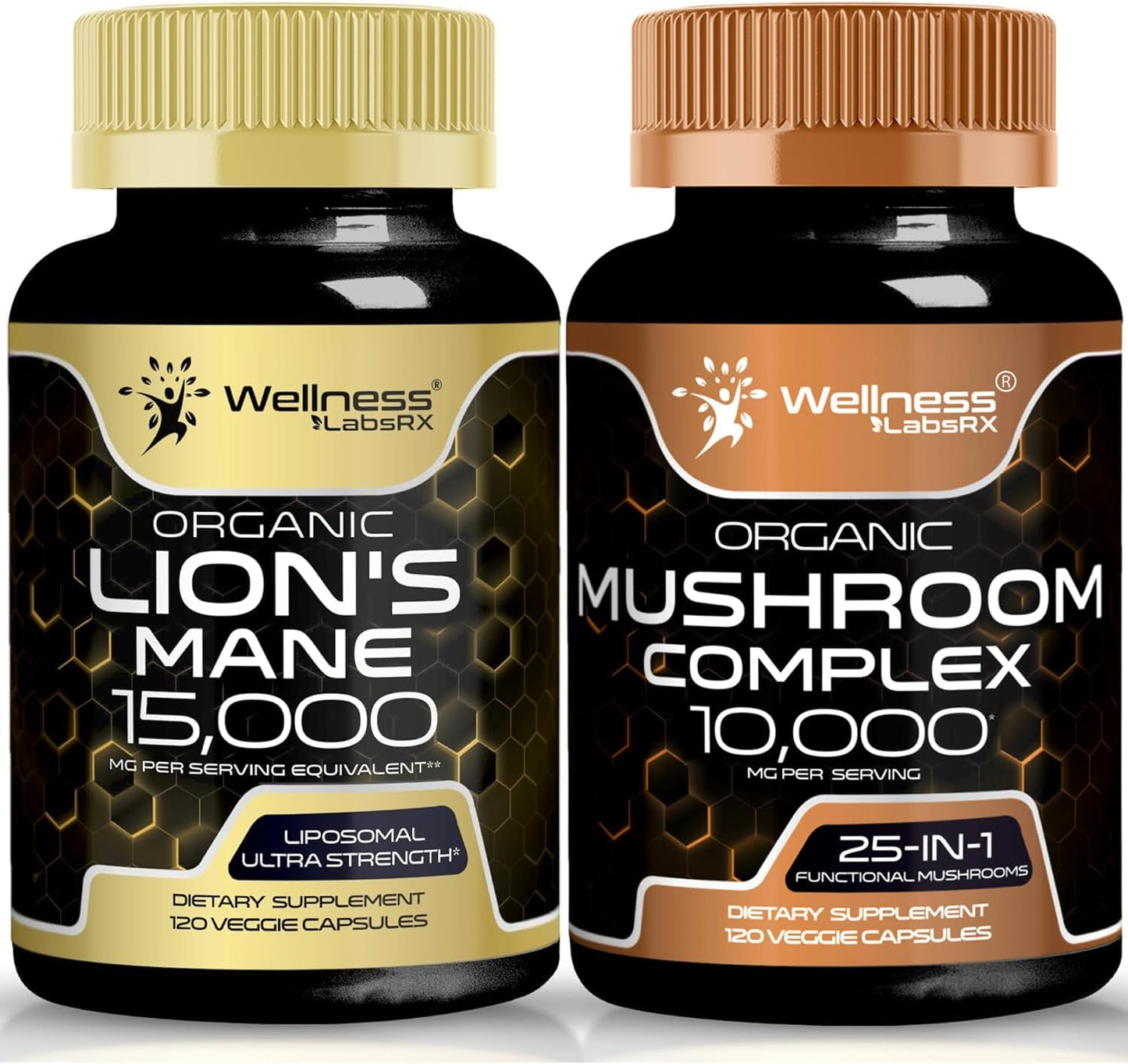 WELLNESS LABSRX Lions Mane Supplement Capsules and Mushroom Capsules | Bundle - PrimeBioHealth - canada supplements