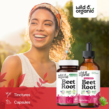 Wild & Organic Beet Root Extract Drops - Energy Support - Liquid Red Beets Supplements - 400 mg per Serving - Mix with Powder - Vegan, Sugar & Alcohol - 4 fl oz - PrimeBioHealth - canada supplements