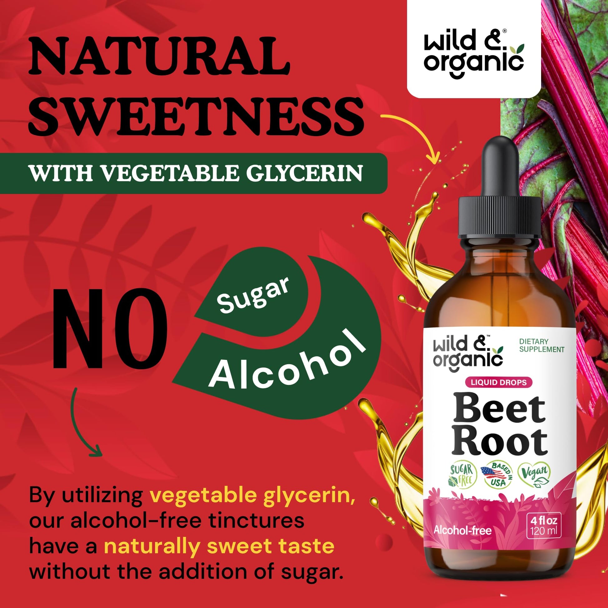 Wild & Organic Beet Root Extract Drops - Energy Support - Liquid Red Beets Supplements - 400 mg per Serving - Mix with Powder - Vegan, Sugar & Alcohol - 4 fl oz - PrimeBioHealth - canada supplements