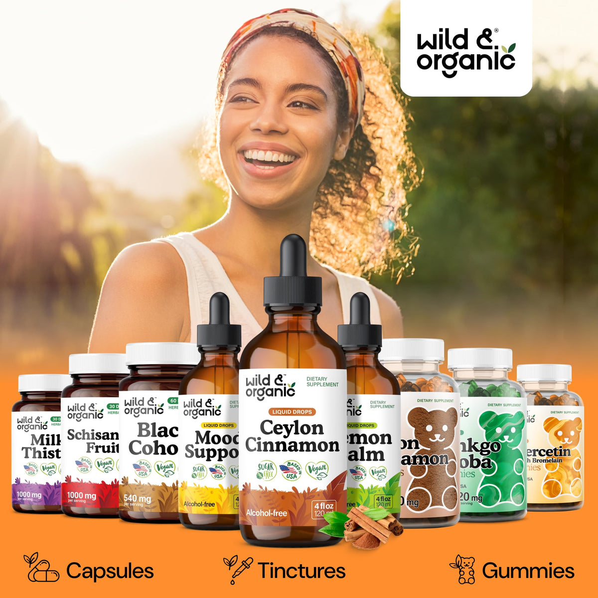 Wild & Organic Ceylon Cinnamon Supplements 500mg - Antioxidant Support - Ceylon Cinnamon Drops - Add to Tea Liquid Extract - Cinnamomum Verum Bark - Unflavored, Sugar & Alcohol-Free Tincture - 4 fl oz - PrimeBioHealth - canada supplements