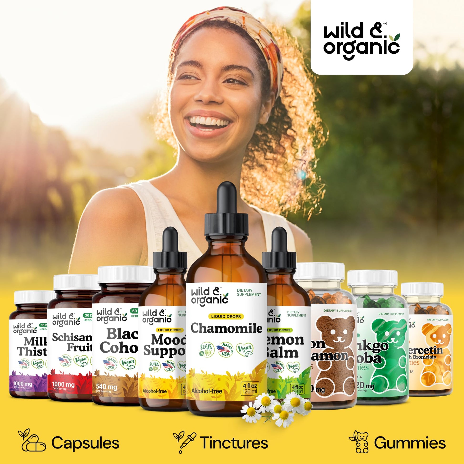 Wild & Organic Chamomile Flowers Drops - Add to Tea for Relaxation Support - 500 mg Chamomile Extract Liquid Drops - Calming Herbal Supplement - 56-Day Supply - Vegan, Sugar & Alcohol-Free - 4 fl oz - PrimeBioHealth - canada supplements