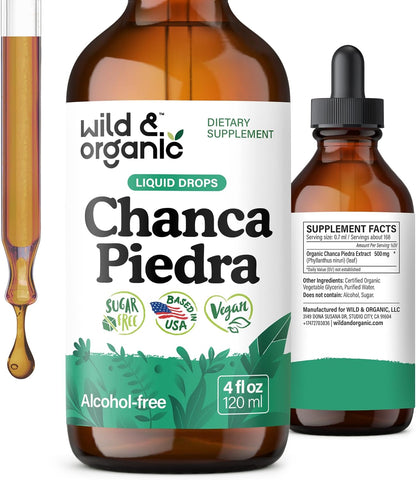 Wild & Organic Chanca Piedra Stone Breaker Drops - Kidney, Gallbladder & Urinary Support - Chanca Piedra Liquid Extract for Fast Absorption - Add to Tea Herb Tincture - Sugar & Alcohol-Free - 4 oz - PrimeBioHealth - canada supplements