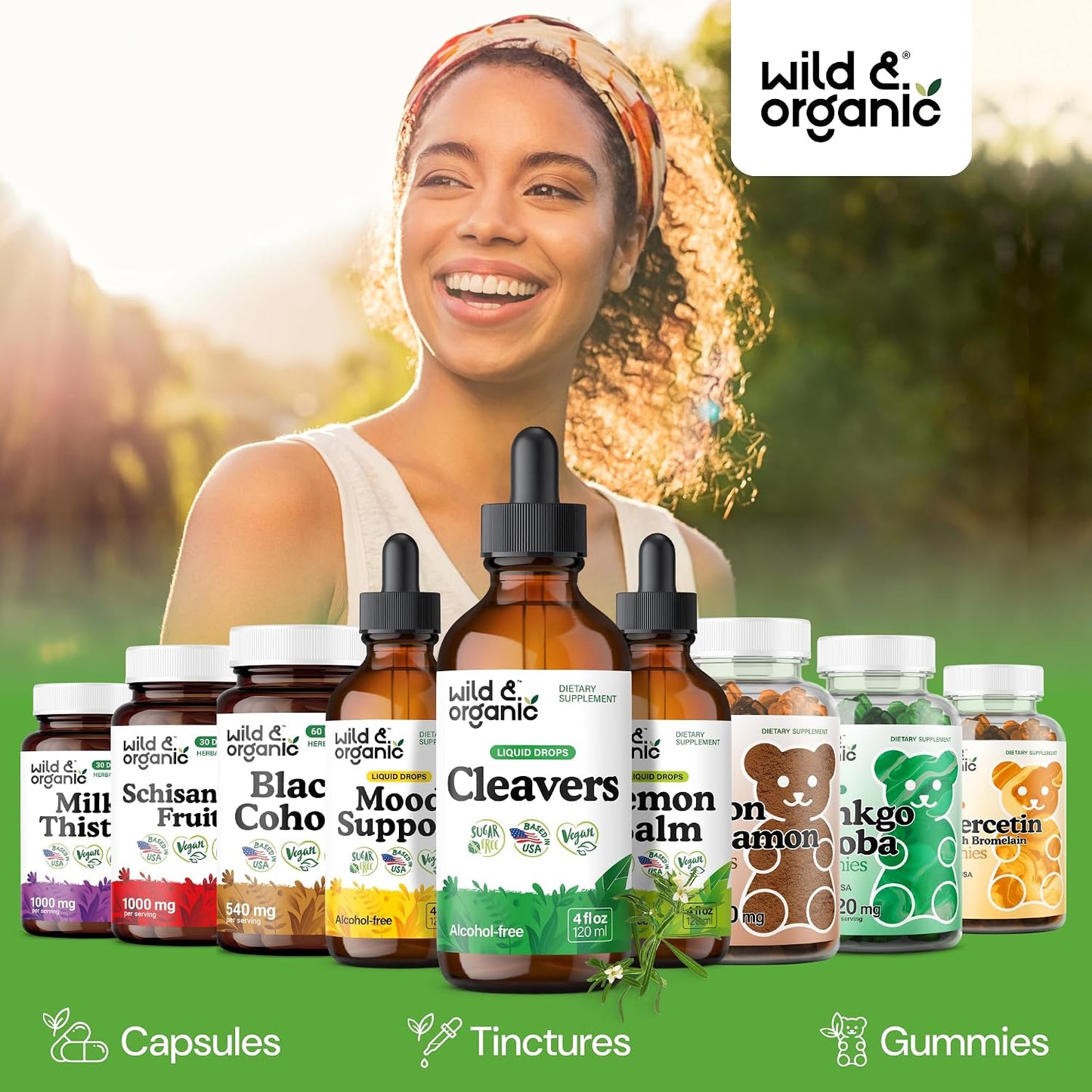 Wild & Organic Cleavers Lymphatic Drainage Drops - Cleavers Herb for Natural Detox Support - Add to Tea Tincture - Galium Aparine Leaf Extract Supplement - Vegan, Sugar & Alcohol-Free - 4 fl oz - PrimeBioHealth - canada supplements
