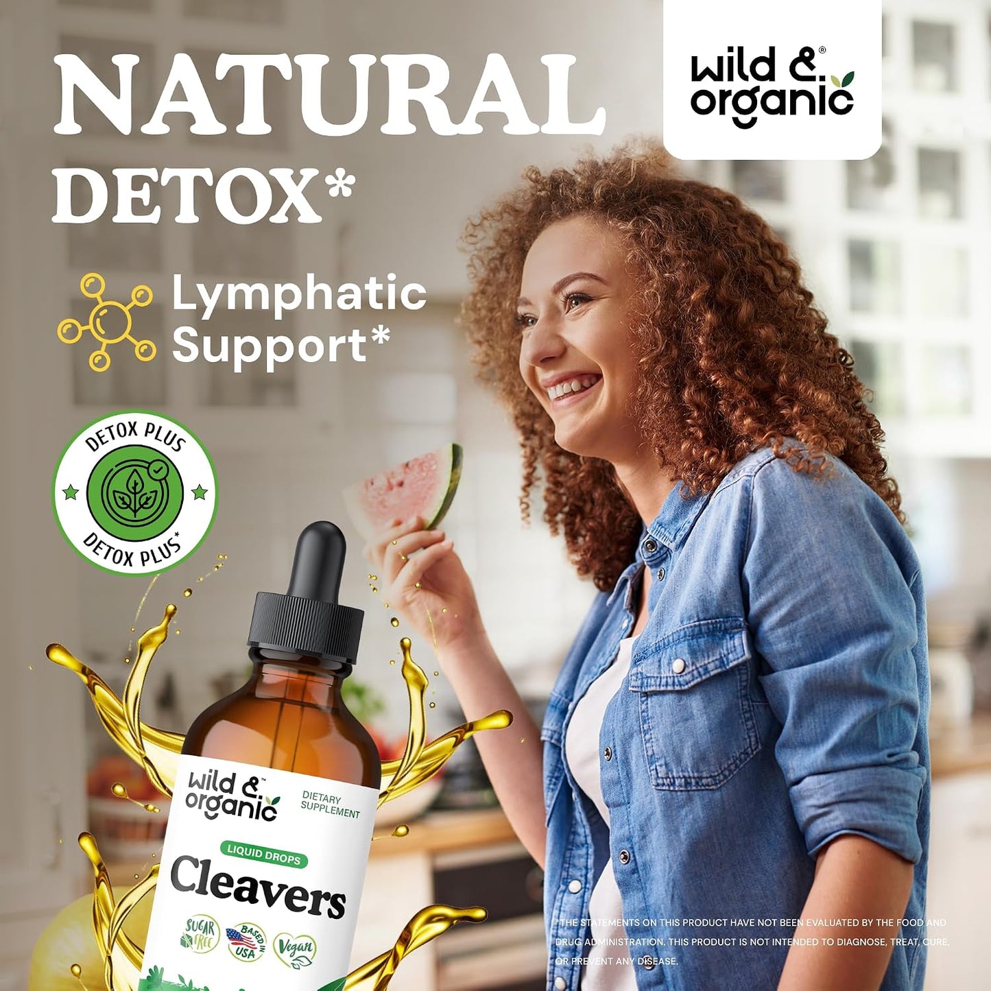 Wild & Organic Cleavers Lymphatic Drainage Drops - Cleavers Herb for Natural Detox Support - Add to Tea Tincture - Galium Aparine Leaf Extract Supplement - Vegan, Sugar & Alcohol-Free - 4 fl oz - PrimeBioHealth - canada supplements
