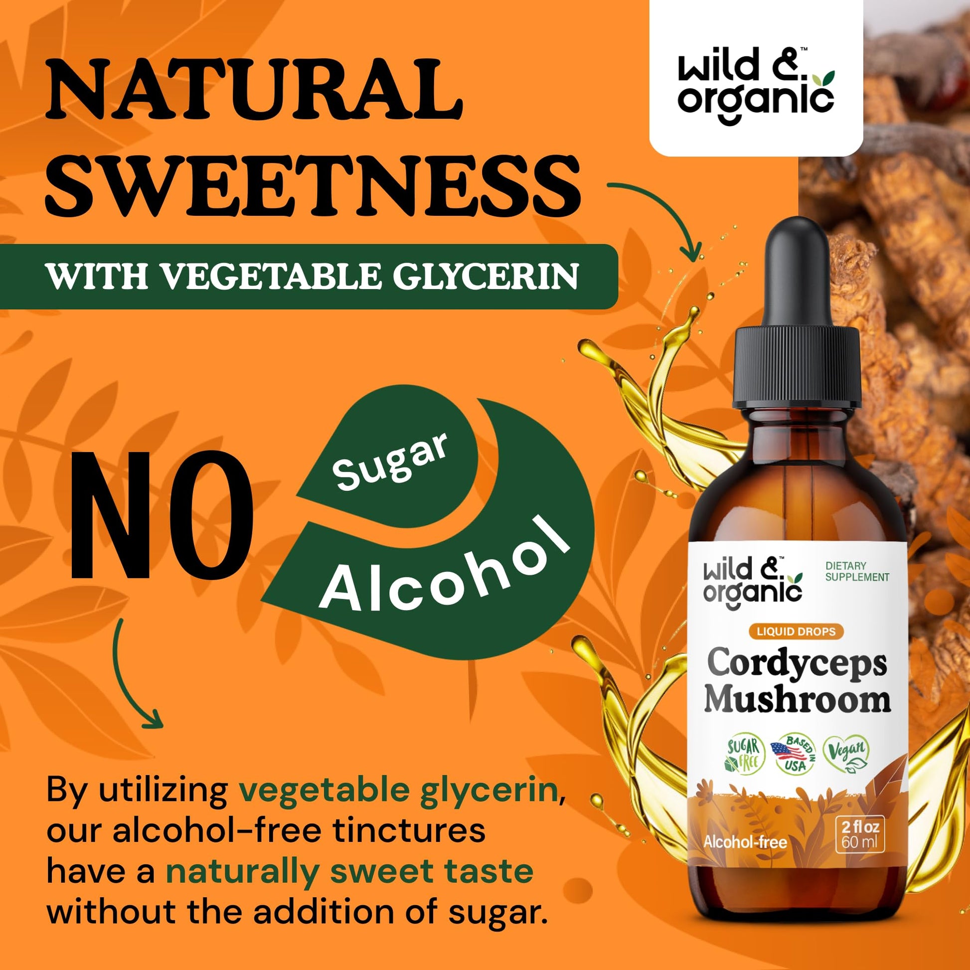 Wild & Organic Cordyceps Mushroom Tincture - Energy & Immune Support - Cordyceps Sinensis Extract Supplement - Liquid Mushroom Drops - Add to Tea & Mix with Powder - Sugar & Alcohol-Free - 4 fl oz - PrimeBioHealth - canada supplements